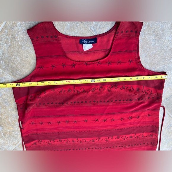90s PS Career Womens Floral Red Striped Sleeveless Euro Summer Maxi Dress 22 - Picture 5 of 12
